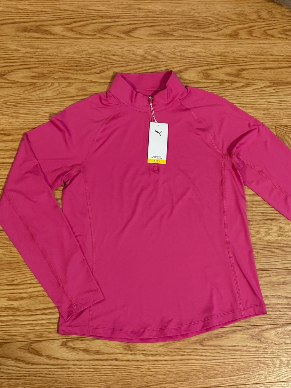 Puma Bright Pink Brrr Quarter-Zip Pullover